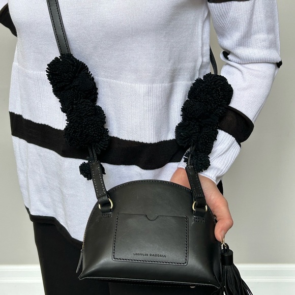 Loeffler Randall | Crossbody Pouch in Black with Pom Poms - Picture 4 of 5